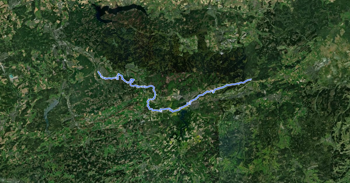 Маршрут Ruhrhöhenweg (Arnsberg-Bestwig) на спутниковом снимке