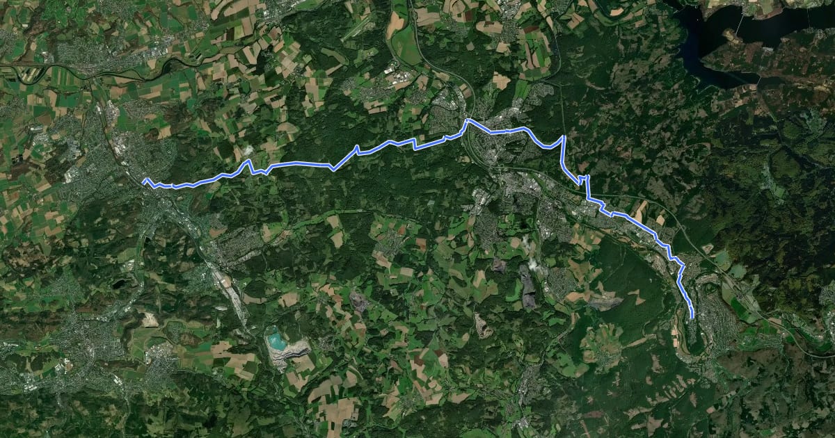 Маршрут Ruhrhöhenweg (Menden-Arnsberg) XR на спутниковом снимке