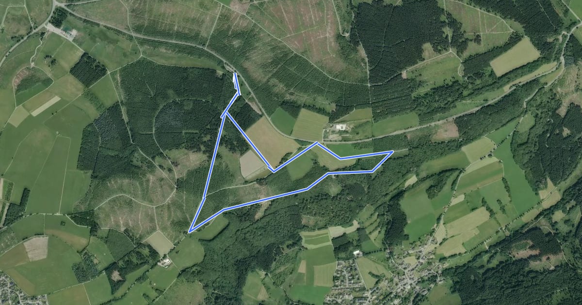 Маршрут Ruhrquelle Rundweg A3 на спутниковом снимке