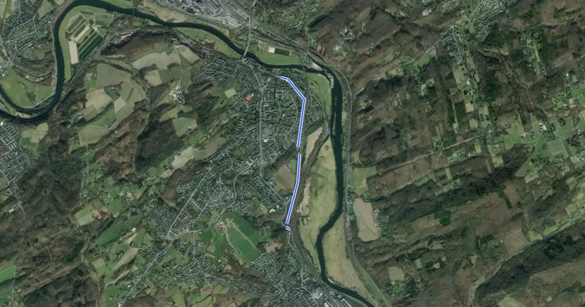 Маршрут Ruhrtalradweg Hochwasserumgehung Bommern на спутниковом снимке