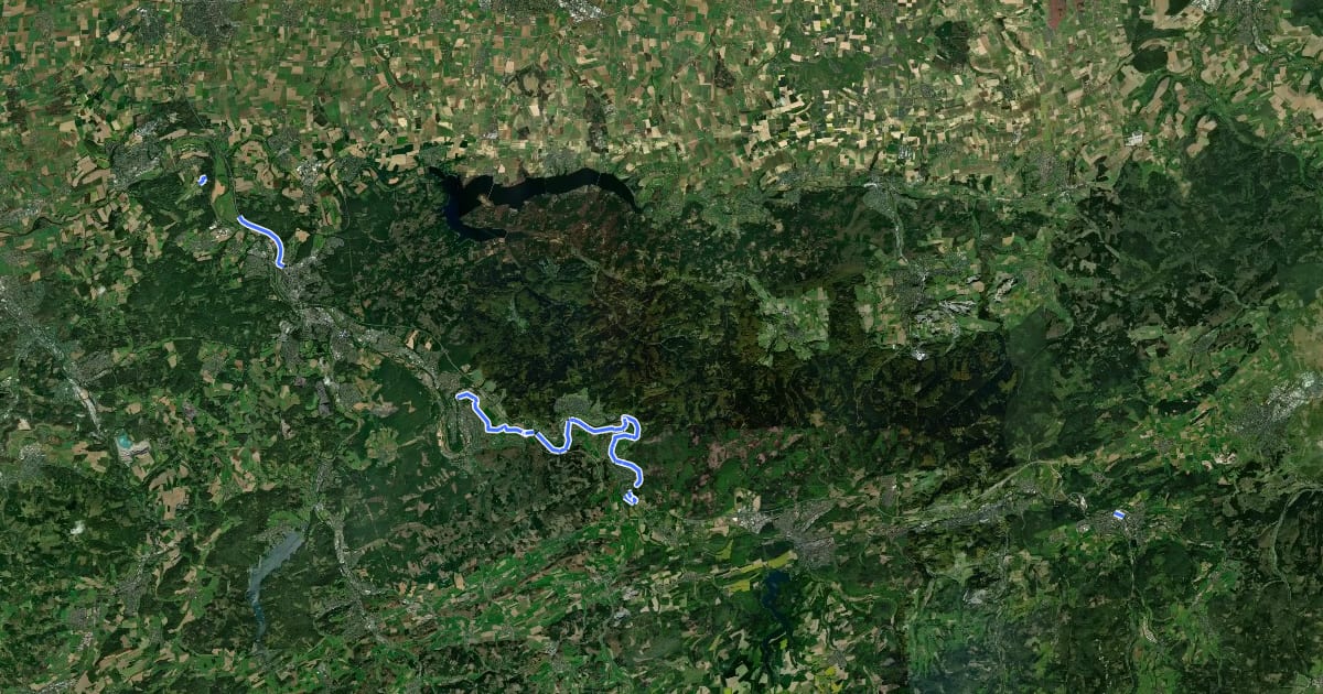 Маршрут Ruhrtalweg на спутниковом снимке