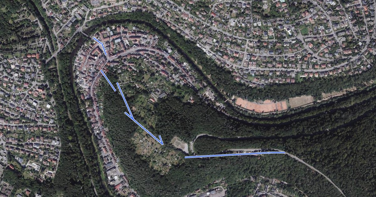 Маршрут Ruine Hoheneck - Dillstein Steinerne Brücke на спутниковом снимке