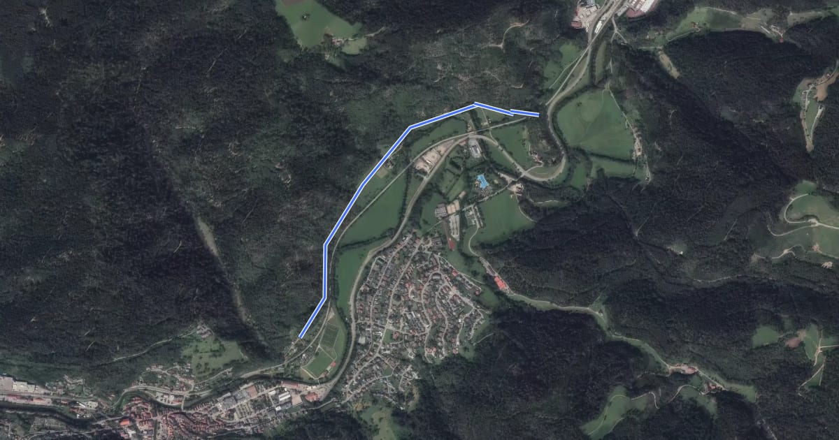 Маршрут Ruine Schenkenburg - Vor Kuhbach на спутниковом снимке
