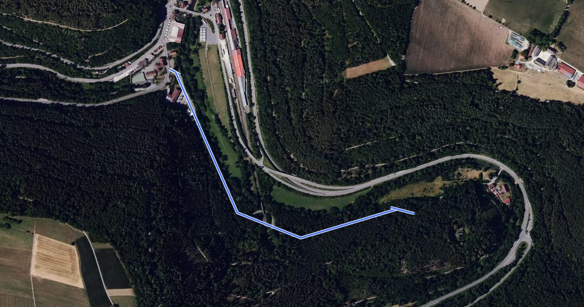 Маршрут Ruine Waldeck - E-Werk на спутниковом снимке