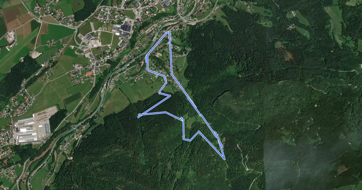 Маршрут Ruinenrunde MTB на спутниковом снимке
