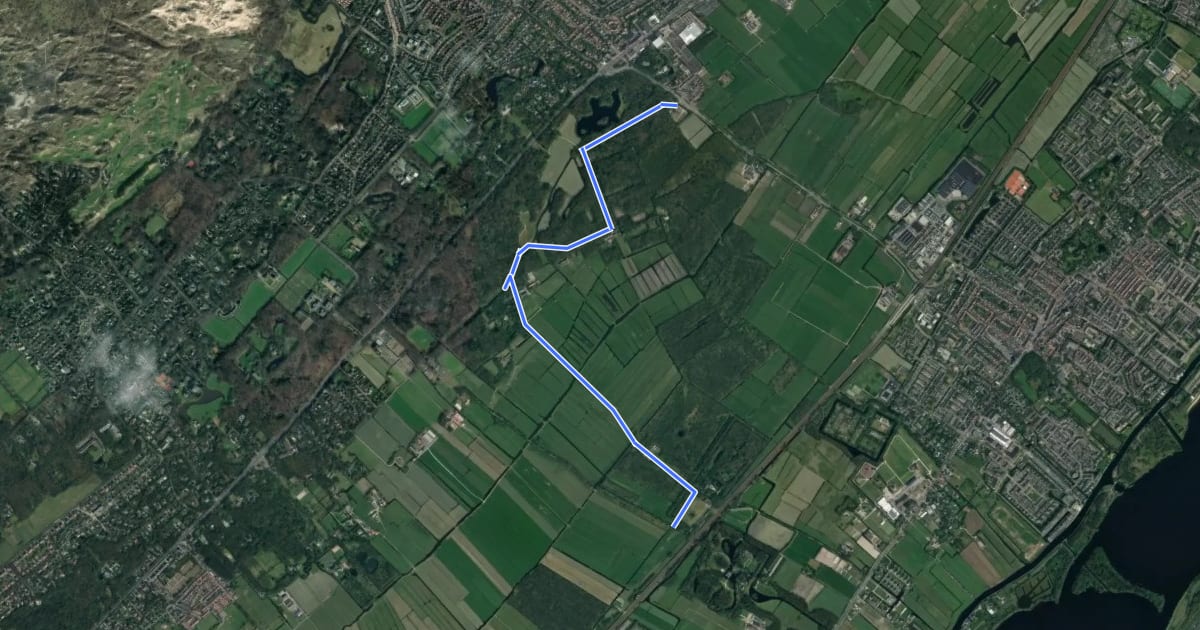 Маршрут Ruiterroute Landgoed de Horsten на спутниковом снимке