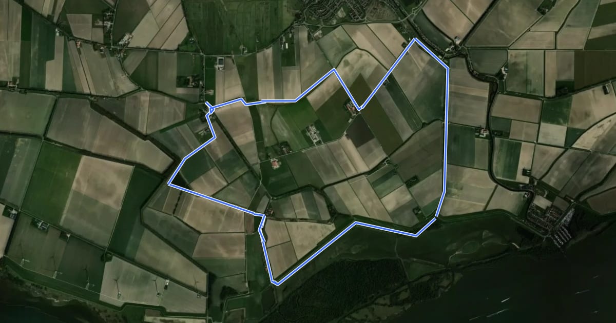 Маршрут Ruiterroute Polder Het Land van Essche на спутниковом снимке