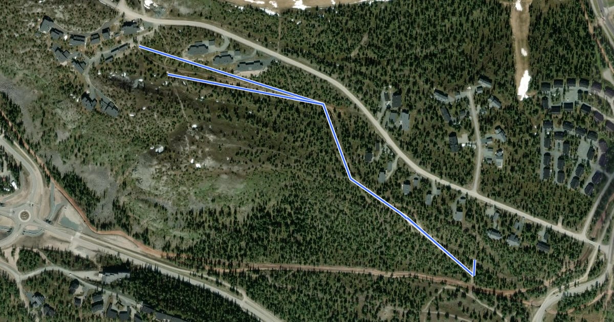 Маршрут Ruka Top Trail на спутниковом снимке