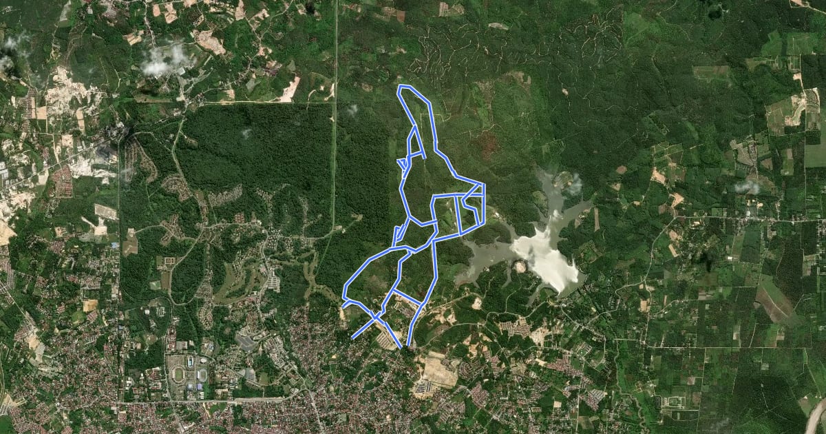Маршрут Rumbai MTB Rute XC 1 на спутниковом снимке