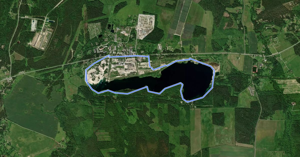 Маршрут Rummu karjäär на спутниковом снимке