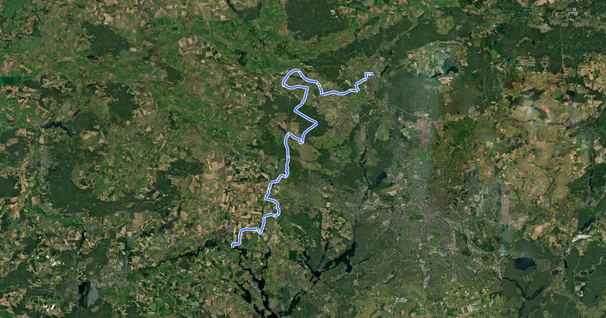 Маршрут Rund um Berlin Teil 2 [Oranienburg↔Ketzin] на спутниковом снимке