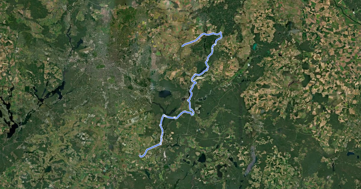 Маршрут Rund um Berlin Teil 4 [Mittenwalde↔Altlandsberg] на спутниковом снимке