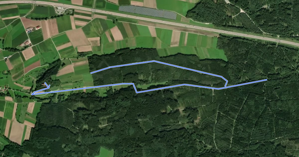 Маршрут Rund um das Weihergehau на спутниковом снимке