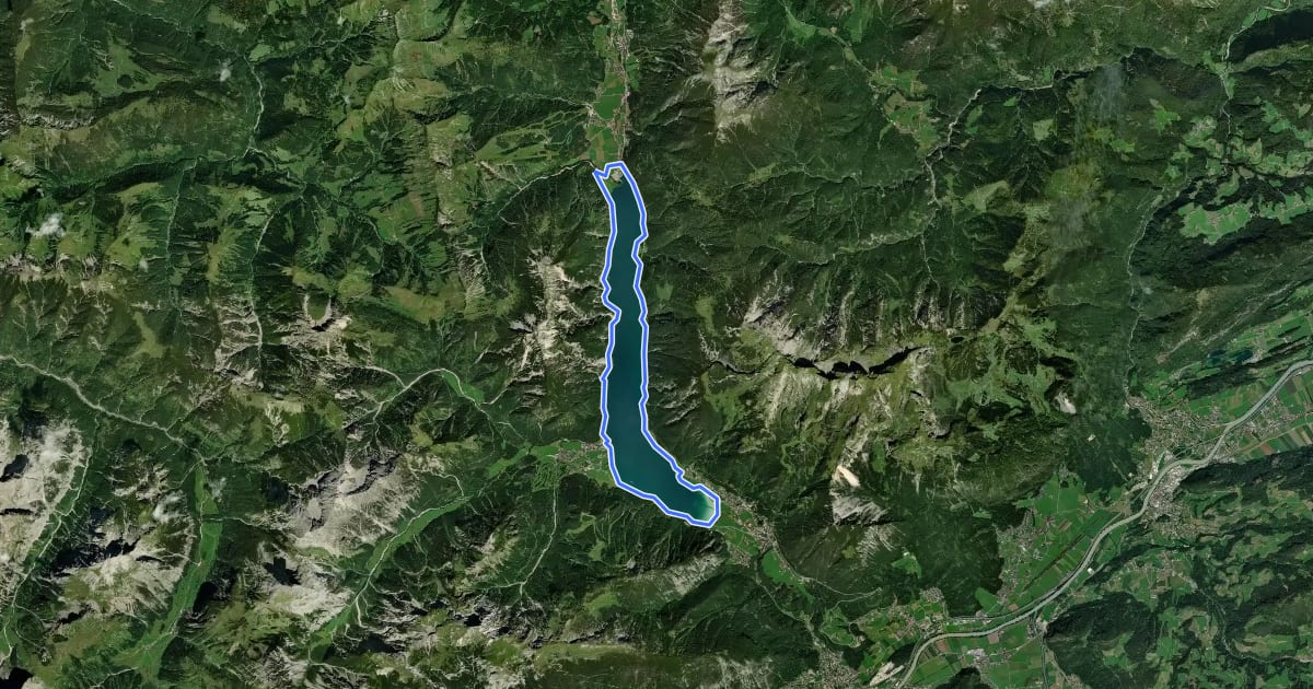 Маршрут Rund um den Achensee на спутниковом снимке