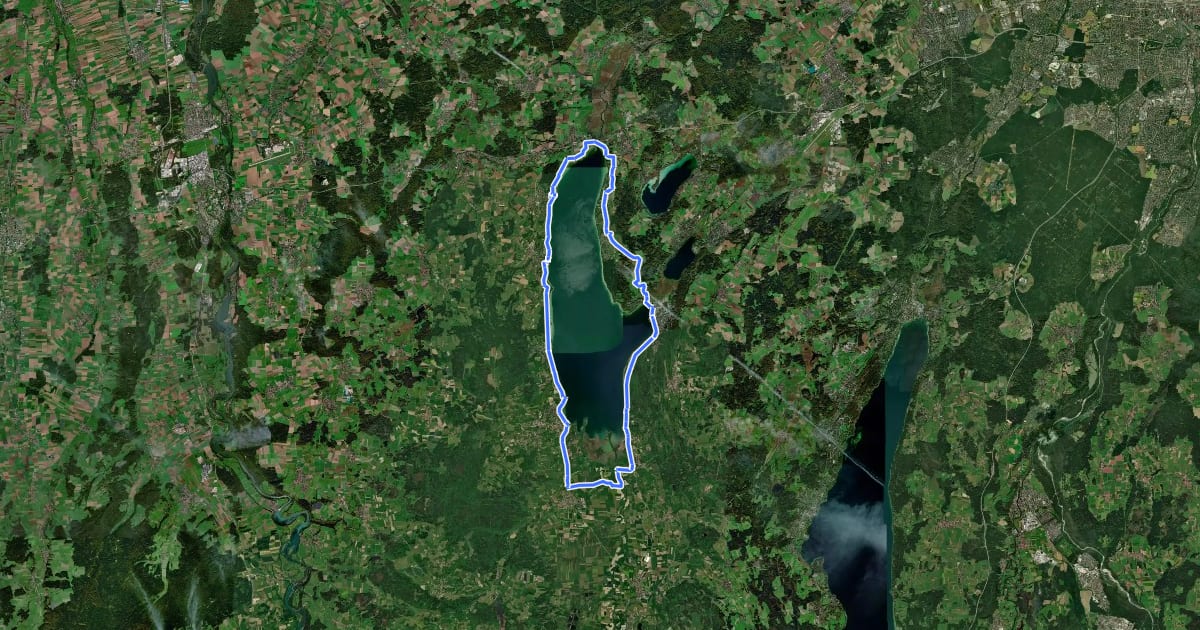 Маршрут Rund um den Ammersee на спутниковом снимке