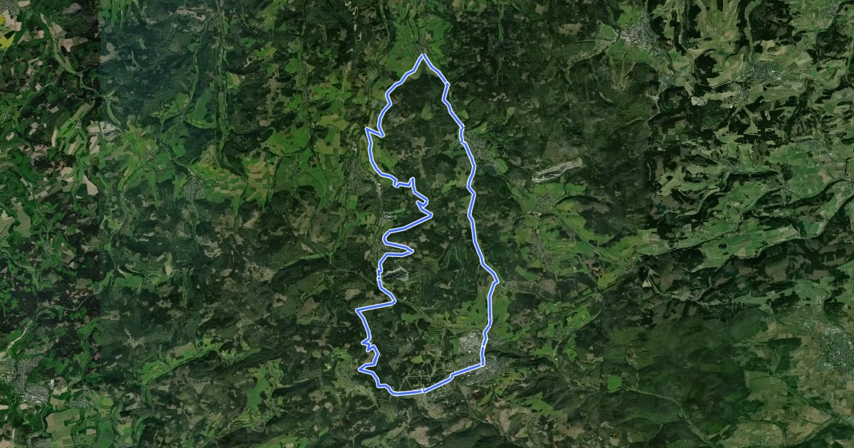 Маршрут Rund um den Kuhlenberg на спутниковом снимке