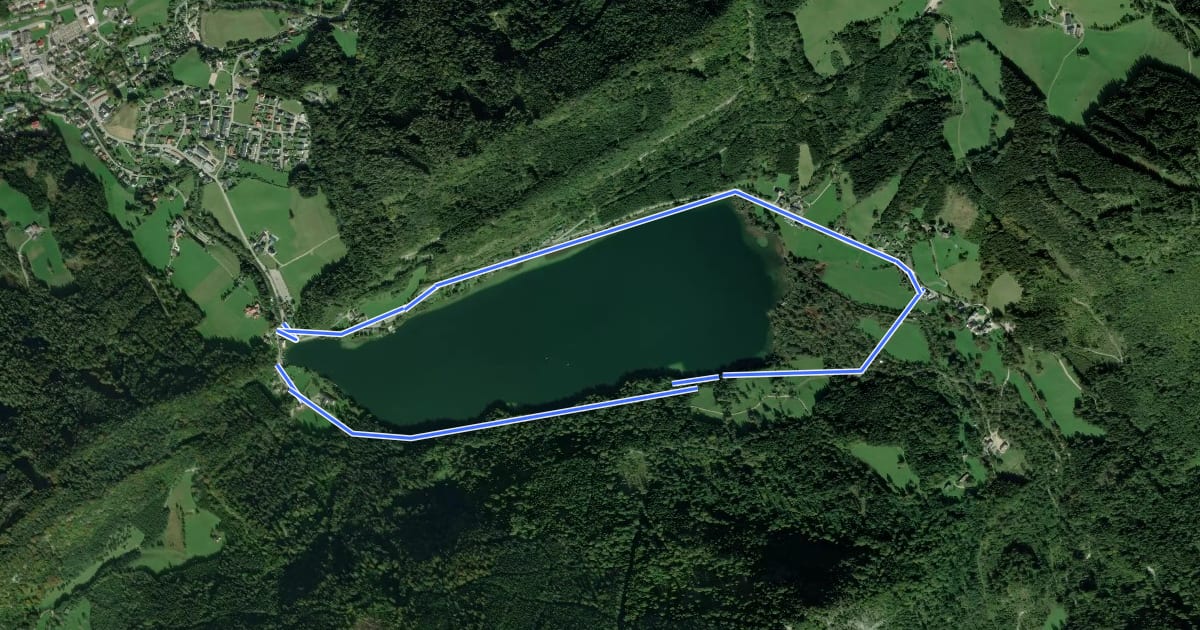 Маршрут Rund um den Lunzer See на спутниковом снимке