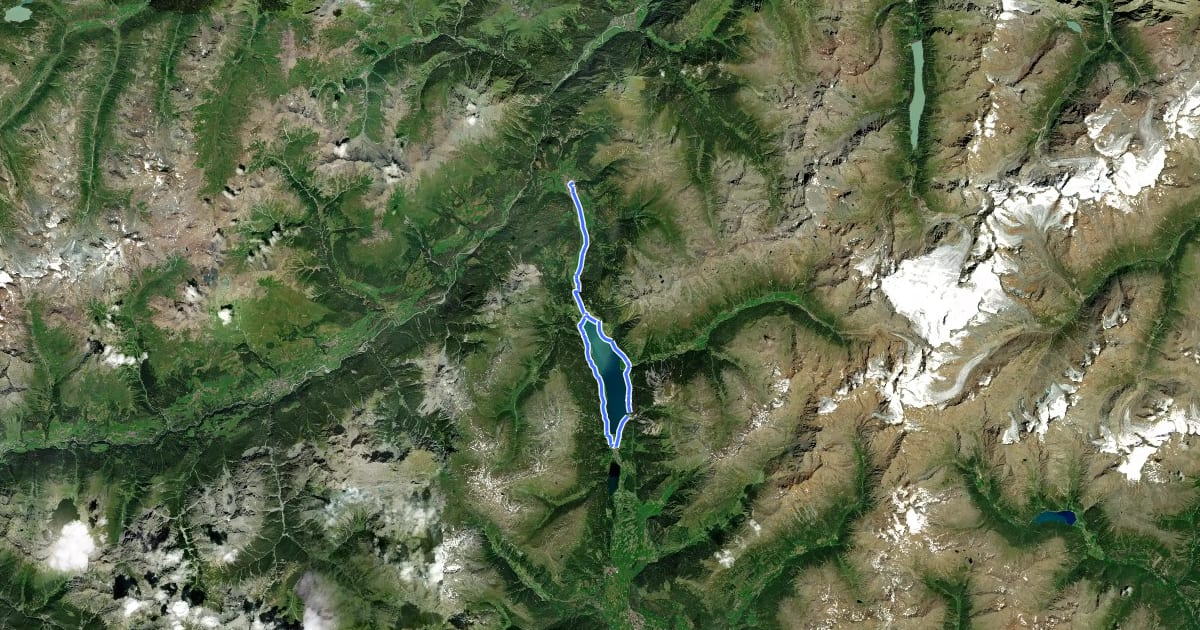Маршрут Rund um den Reschensee на спутниковом снимке