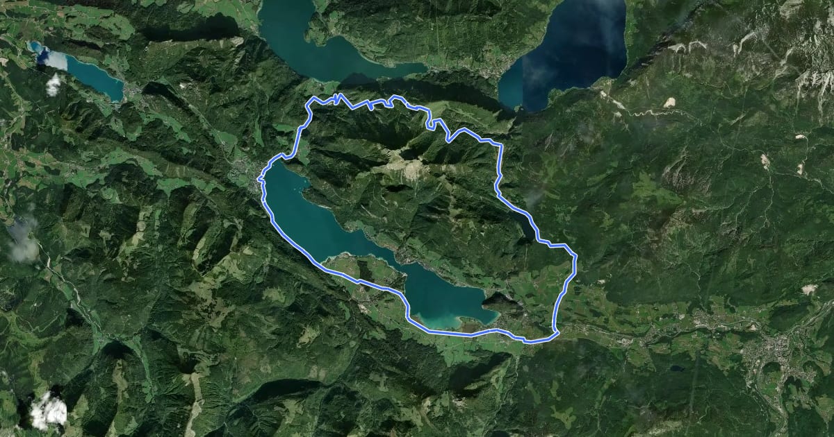 Маршрут Rund um den Schafberg на спутниковом снимке