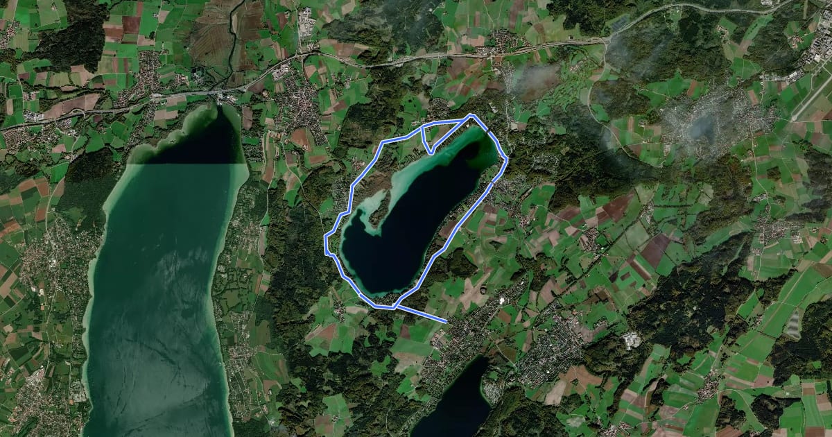Маршрут Rund um den Wörthsee на спутниковом снимке