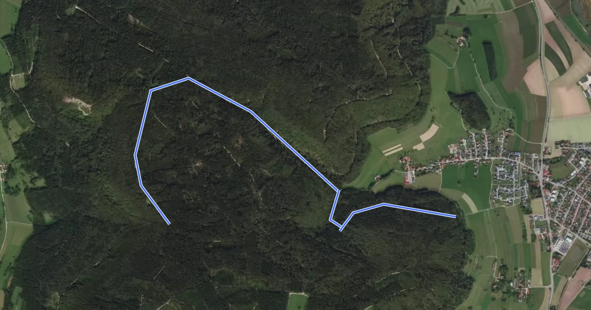 Маршрут Rund um den Weilheimer Berg на спутниковом снимке