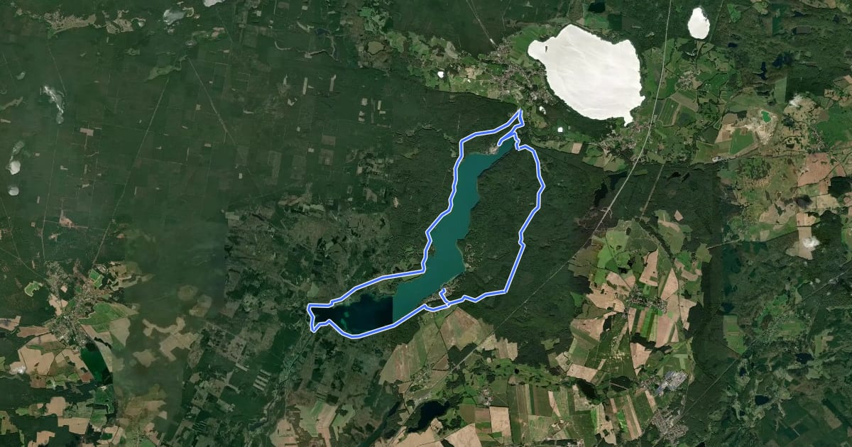 Маршрут Rund um den Werbellinsee на спутниковом снимке