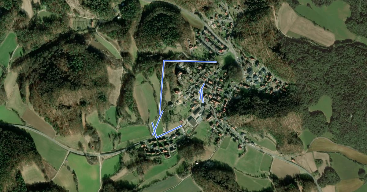Маршрут Rund um die Burg Hartenstein на спутниковом снимке