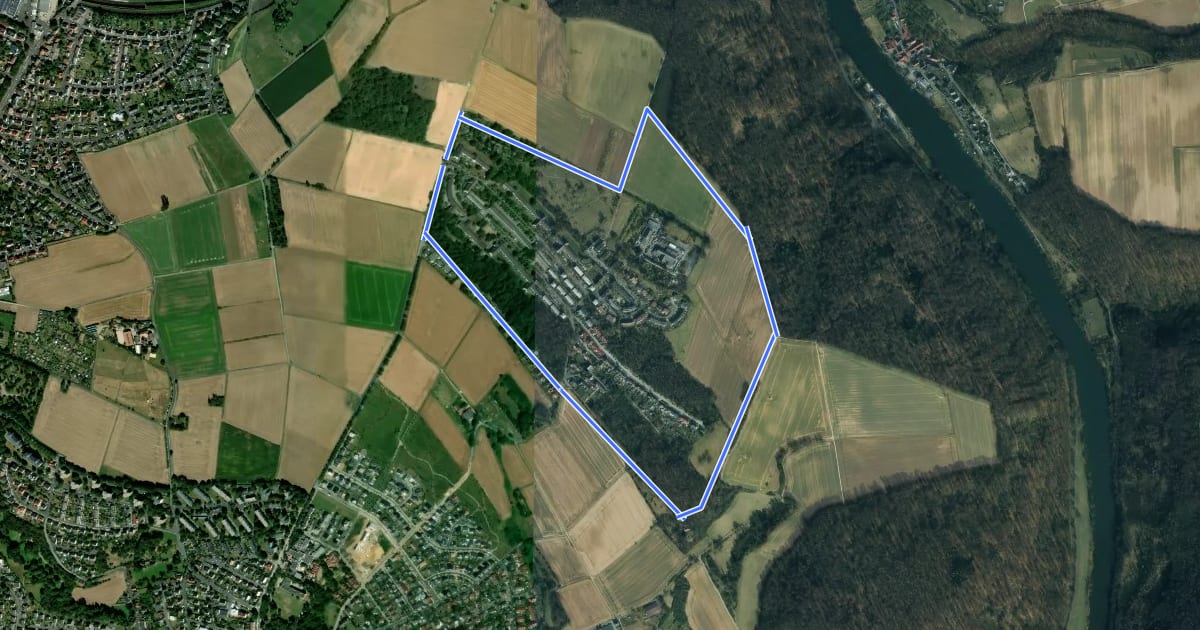 Маршрут Rund um die Hasenhecke на спутниковом снимке