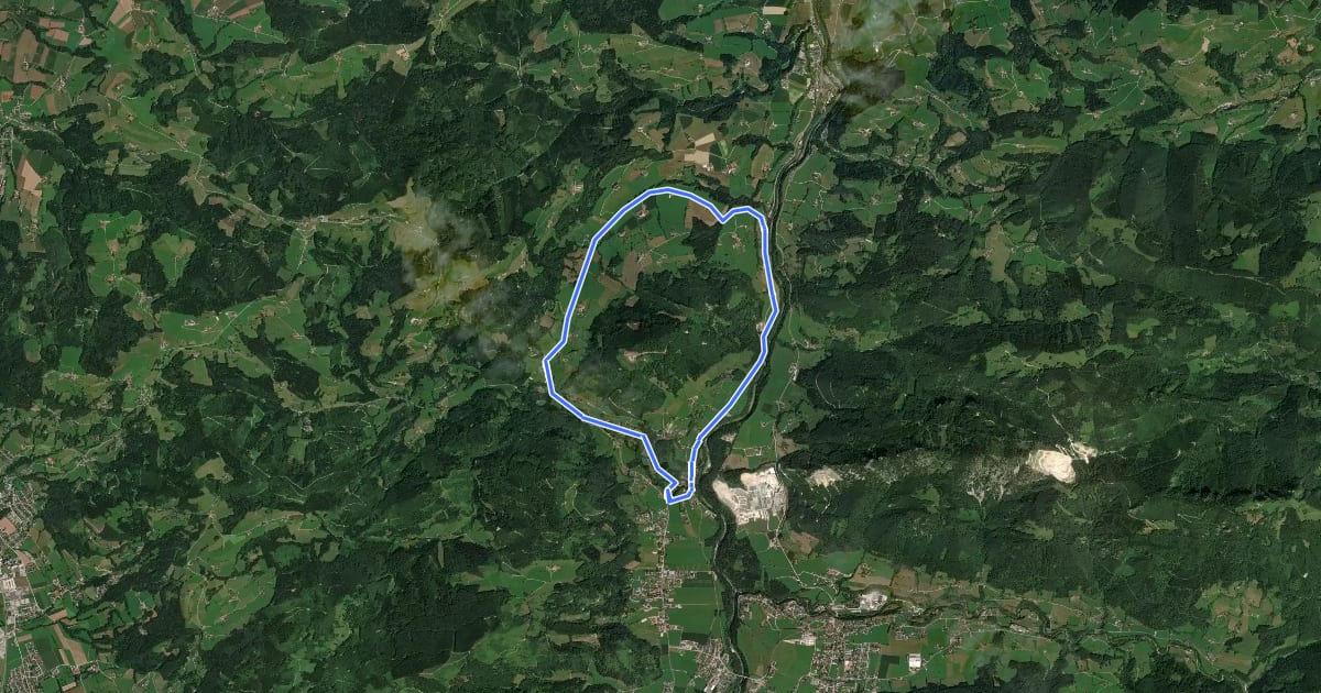 Маршрут Rund um die Landsberge на спутниковом снимке