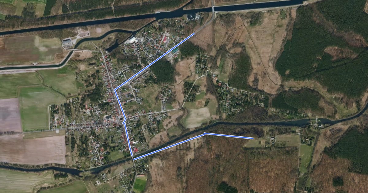 Маршрут Rund um die Schorfheide Umleitung Etappe 2 на спутниковом снимке