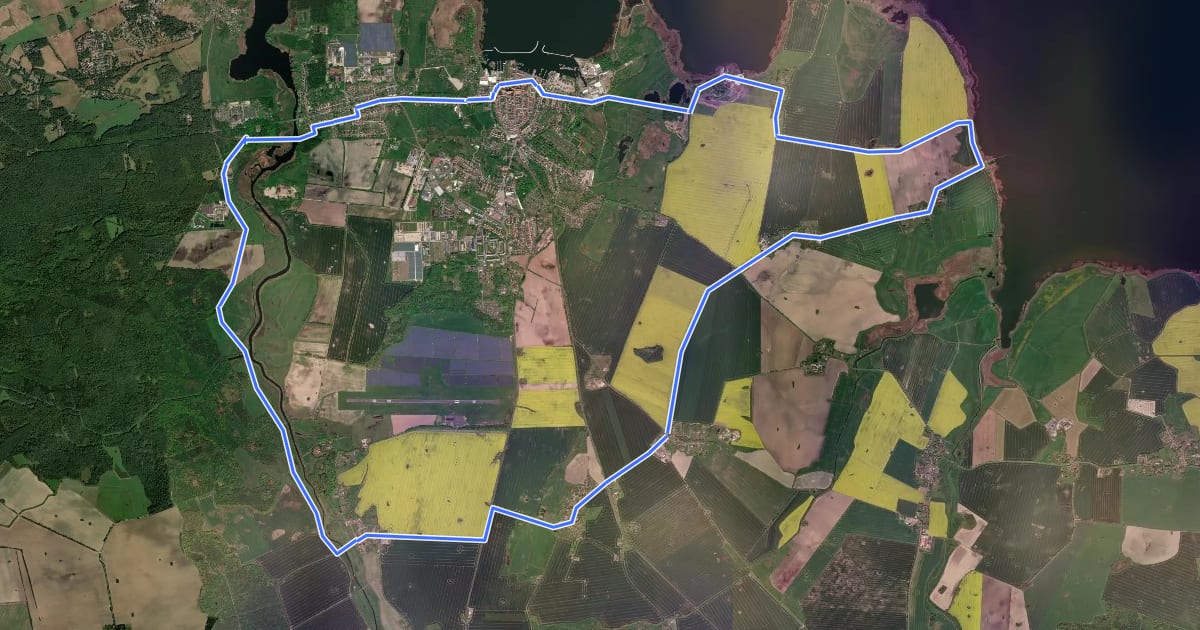 Маршрут Rund um die Vinetastadt Barth на спутниковом снимке