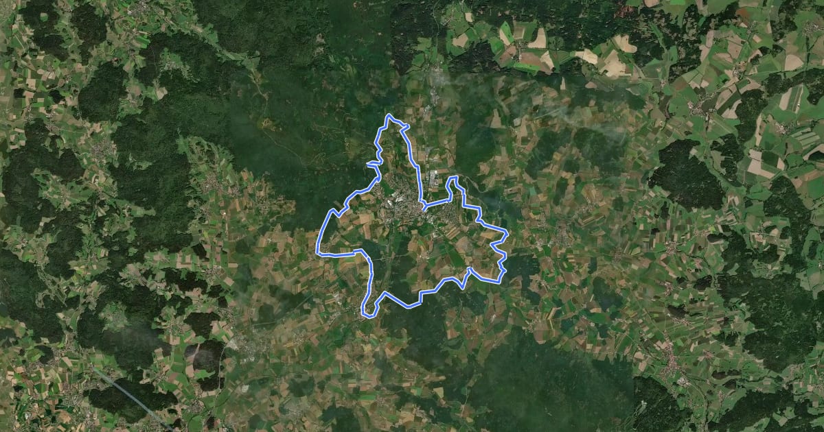 Маршрут Rund um Furth im Wald на спутниковом снимке
