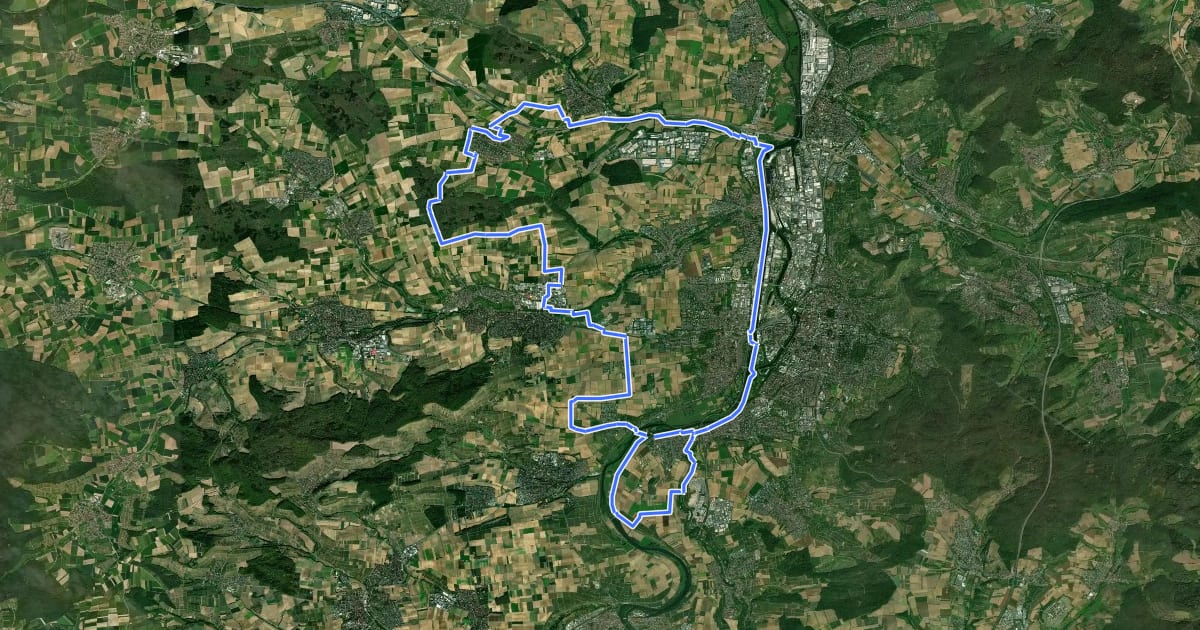 Маршрут Rund um Heilbronn на спутниковом снимке