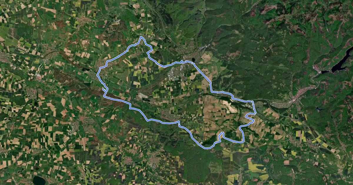 Маршрут Rund um Herzberg am Harz на спутниковом снимке