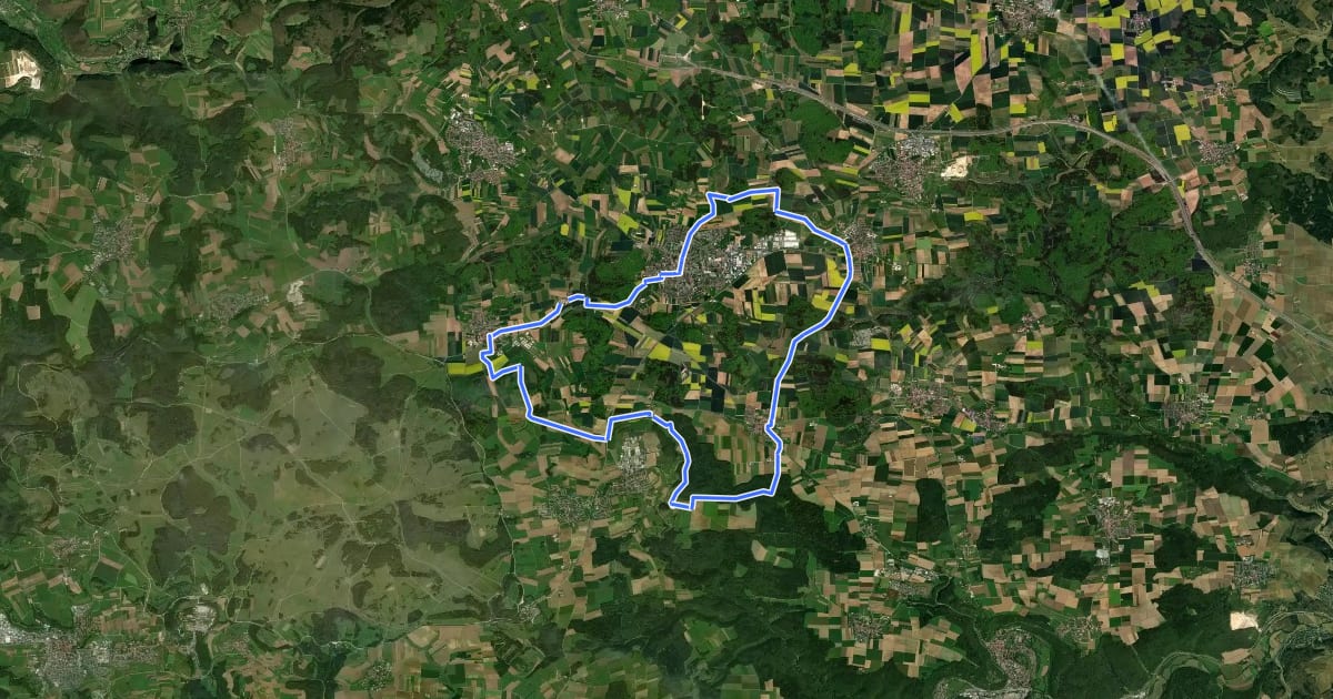 Маршрут Rund um Laichingen на спутниковом снимке