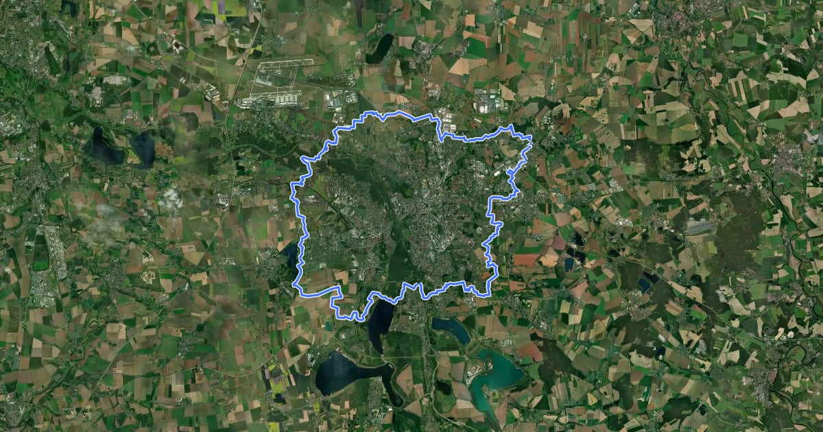 Маршрут Rund-um-Leipzig на спутниковом снимке