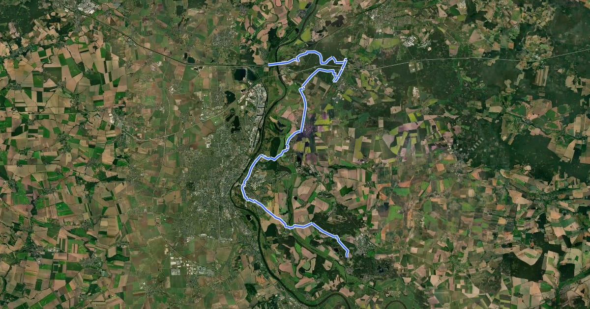 Маршрут Rund um Magdeburg на спутниковом снимке
