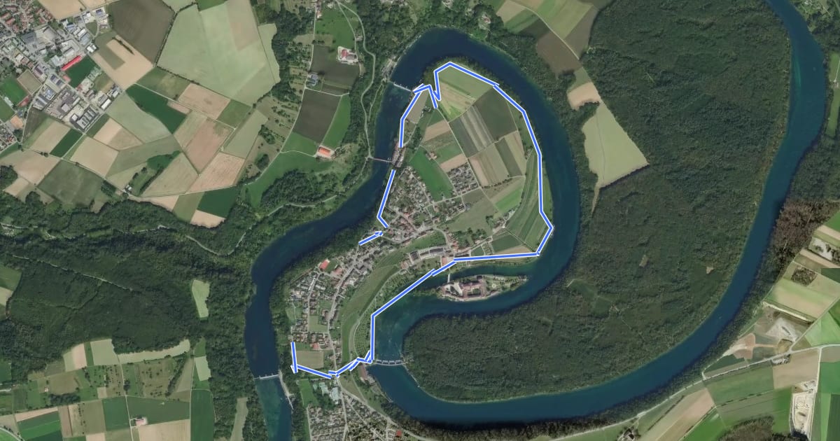 Маршрут Rund um Rheinau на спутниковом снимке