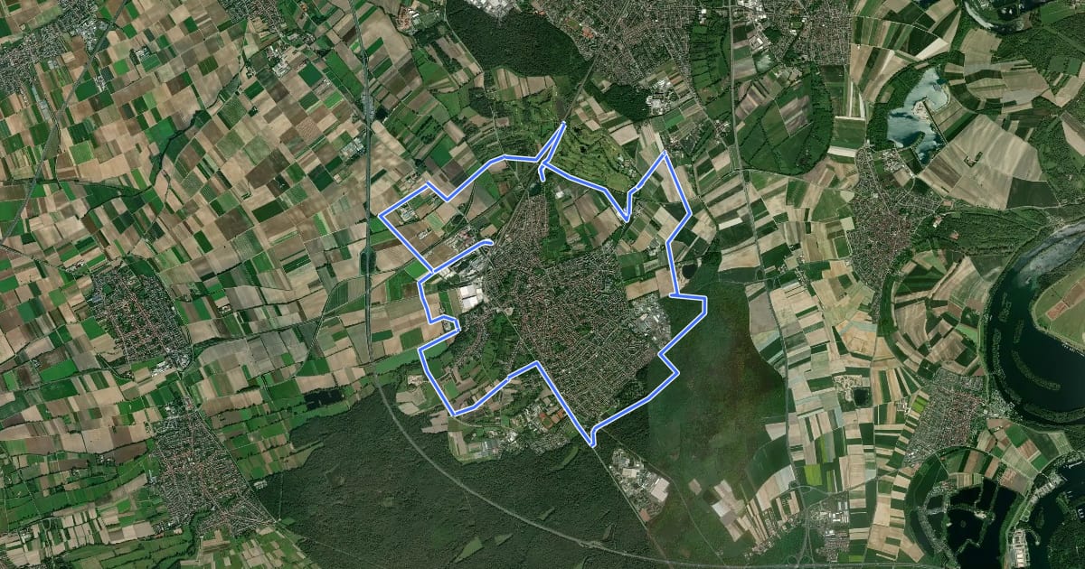 Маршрут Rund um Schifferstadt на спутниковом снимке