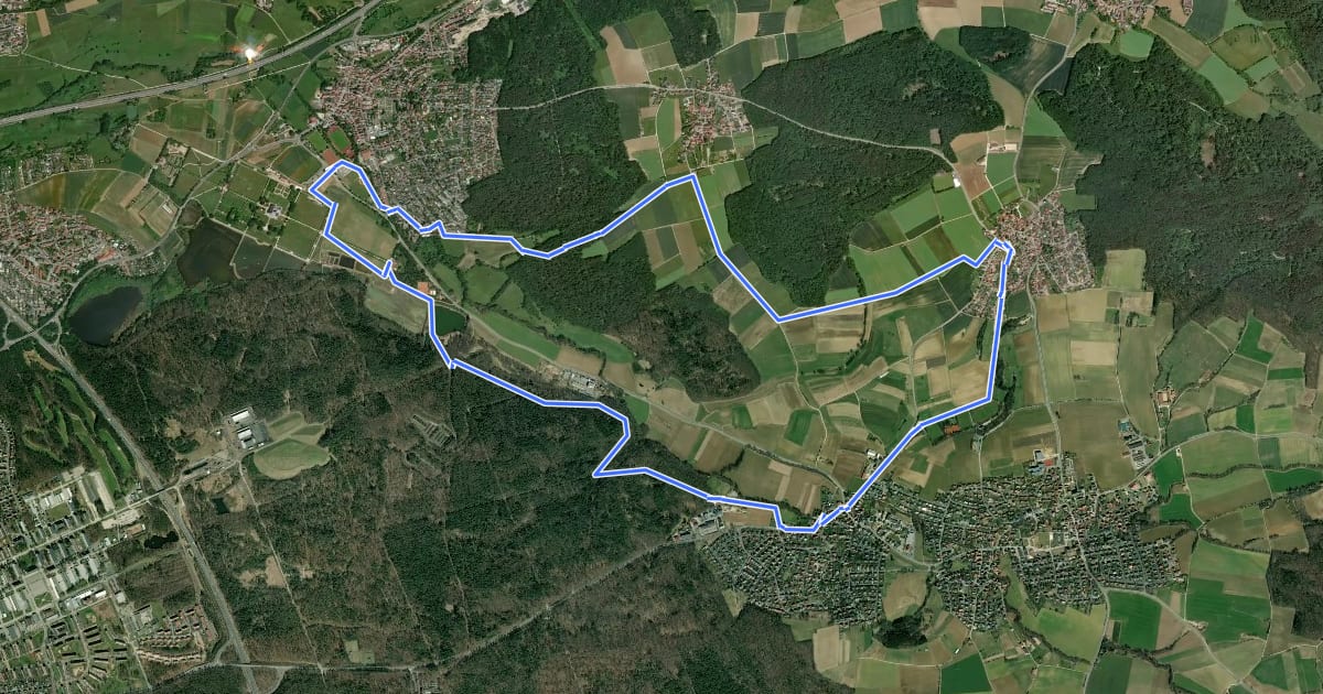 Маршрут Rund um Schloss Seehof на спутниковом снимке