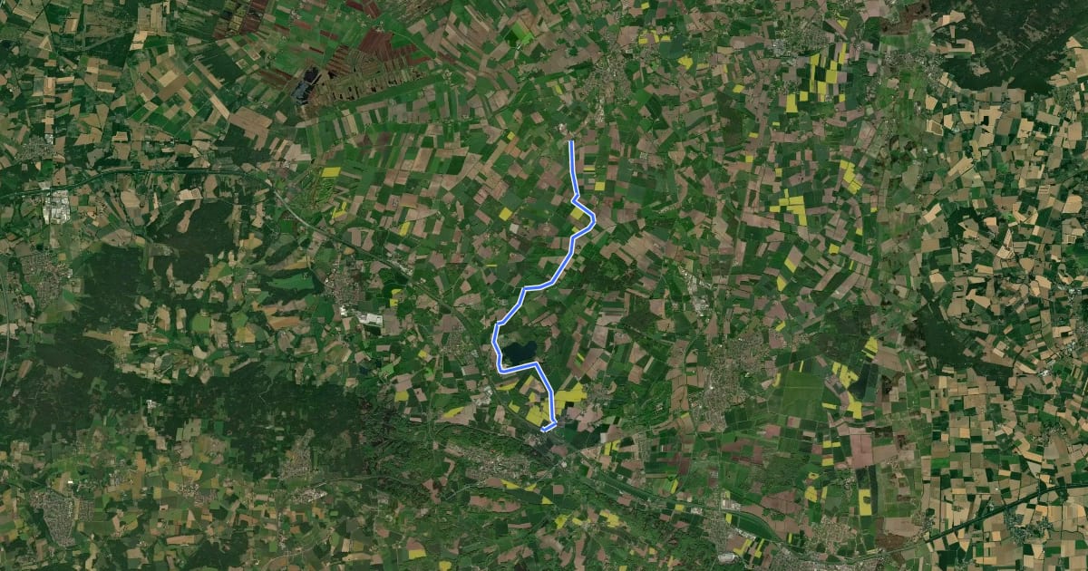 Маршрут Rund um Schwagstorf, Kronensee, Kanal und Schnippenburg на спутниковом снимке