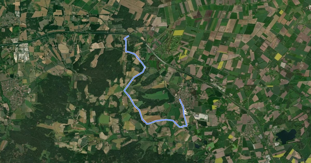 Маршрут Rund um Venne - Mühle, Moor und Varusschlacht на спутниковом снимке