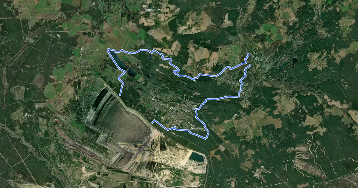 Маршрут Rund um Weißwasser на спутниковом снимке
