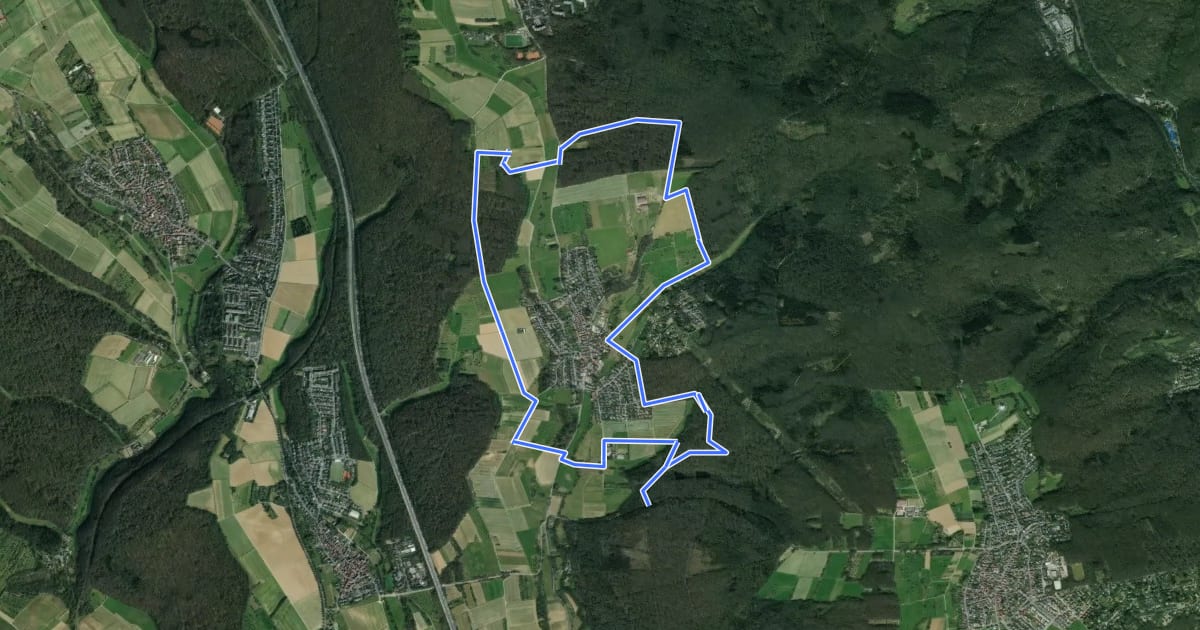 Маршрут Rund um Wildsachsen на спутниковом снимке