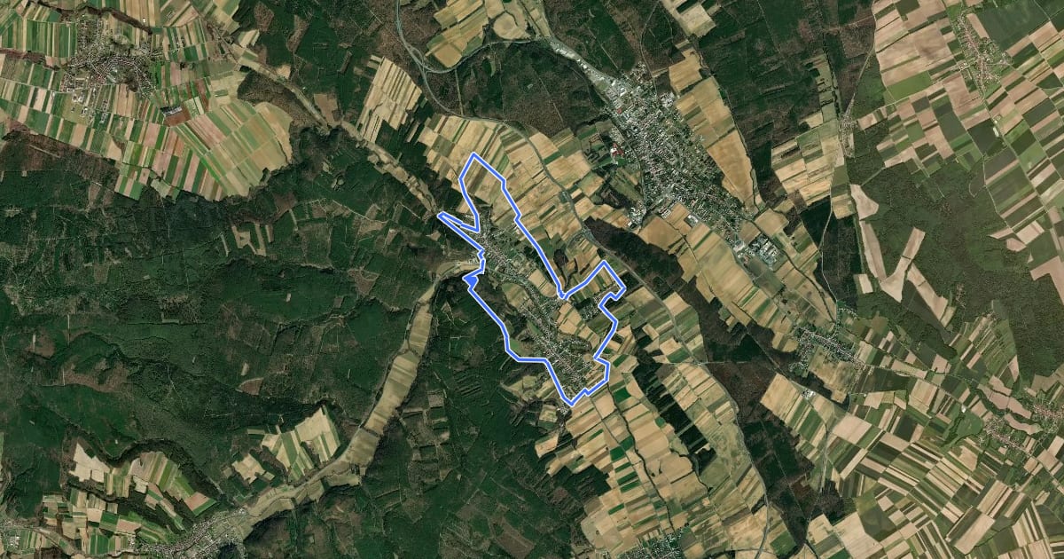 Маршрут Rund ums Dorf на спутниковом снимке