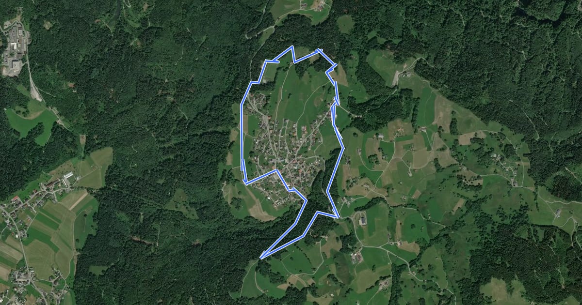 Маршрут Rund ums Dorf Übersaxen на спутниковом снимке