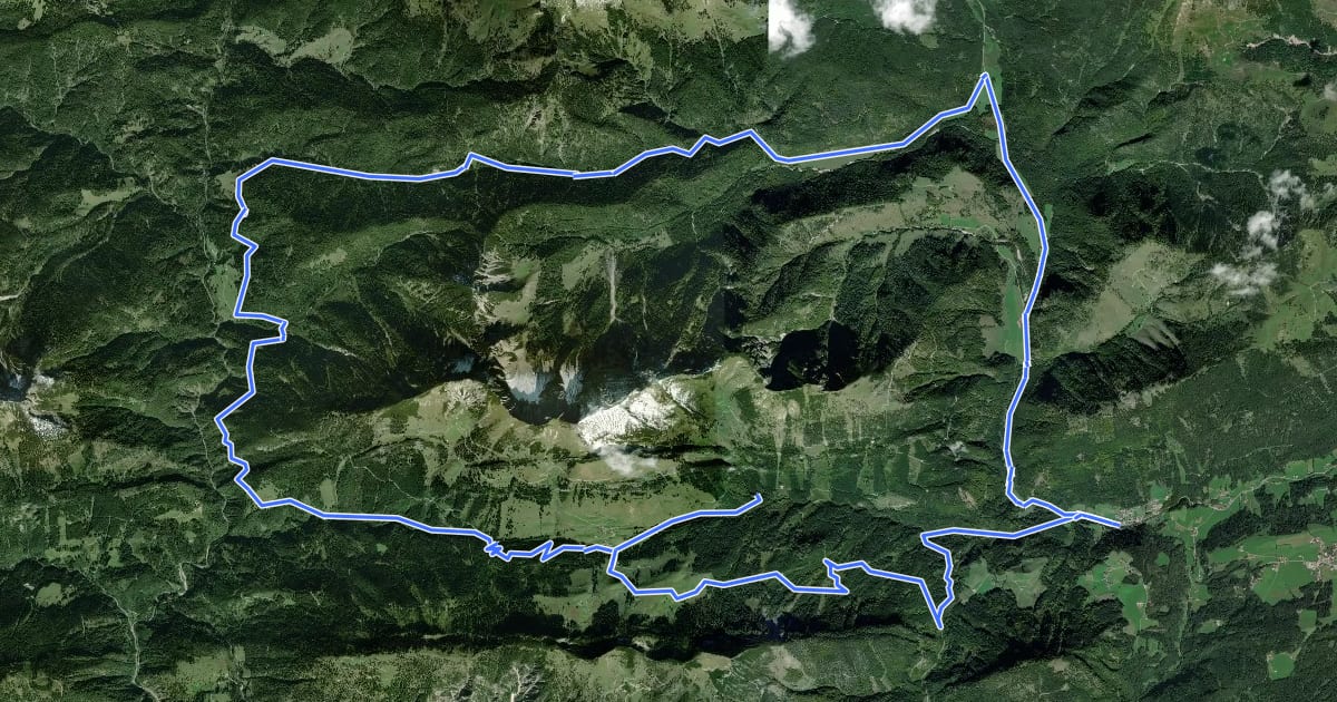 Маршрут Rund ums Sonnwendjoch на спутниковом снимке