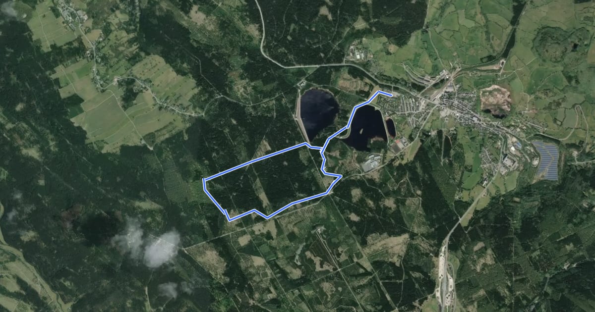 Маршрут Runde Osterzgebirge на спутниковом снимке