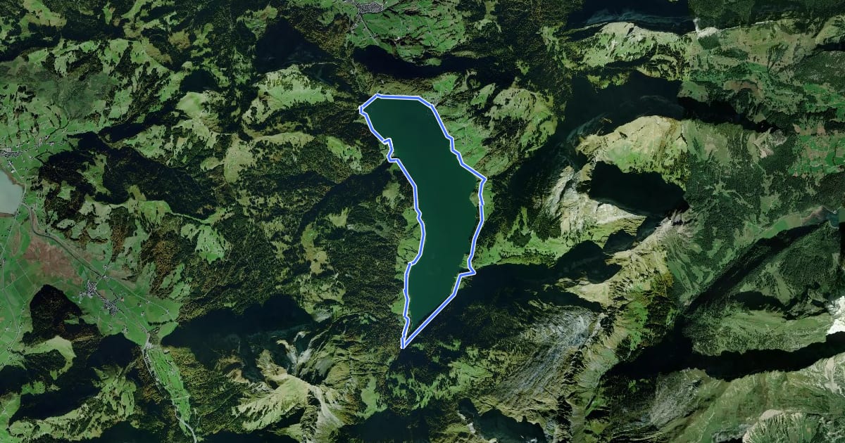 Маршрут Rundgang Wägitalersee на спутниковом снимке