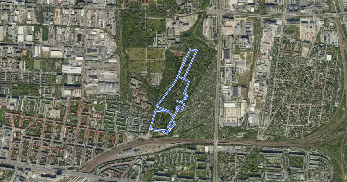 Маршрут Rundgang Zentralfriedhof Friedrichsfelde на спутниковом снимке